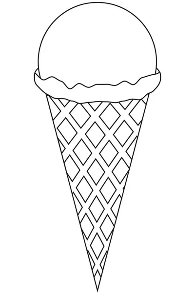 Černé a bílé čáry umění ikona zmrzlina. — Stockový vektor