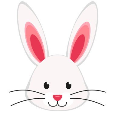 Karikatür tavşan tavşan yüz simgesi poster.