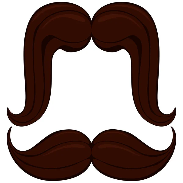 Desenhos animados ícone cartaz homem pai dia bigode bigode conjunto . — Vetor de Stock