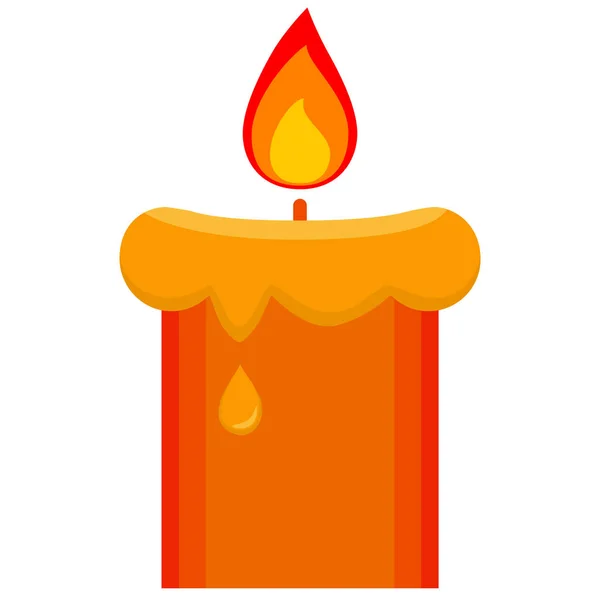 Cartoon lighted candle icon poster. — Stock Vector