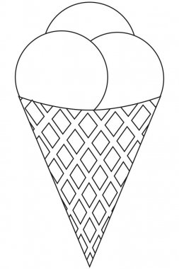 Hat sanat siyah beyaz simgesi dondurma 3 Top.