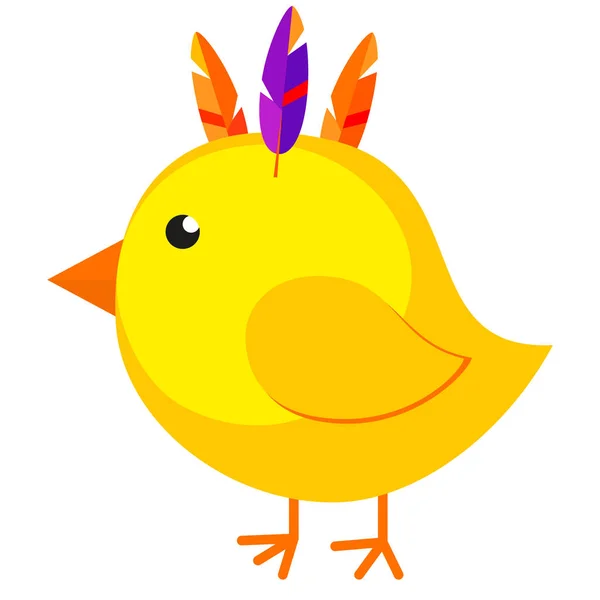 Rajzfilm csirke csaj ikon poszter. — Stock Vector