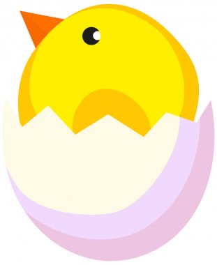 Çizgi film yeni doğan tavuk civciv simgesi poster.