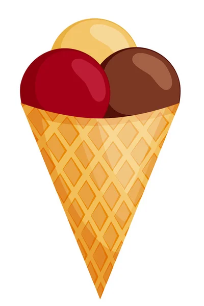 화려한 초콜릿 크림 brulee 체리 아이스크림. — 스톡 벡터
