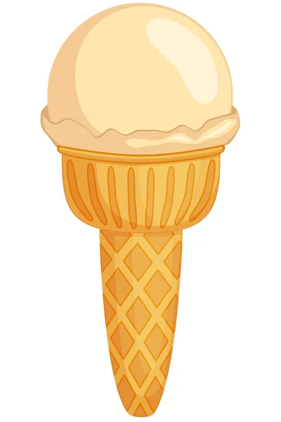 Ícone de cone de sorvete brulee creme colorido . — Vetor de Stock