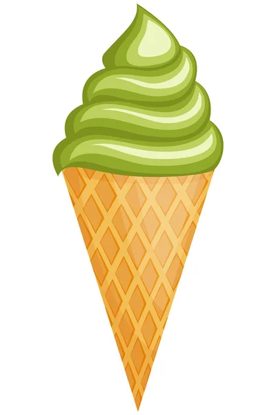 Εικονίδιο κώνου παγωτό πολύχρωμο Μέντα σοκολάτας. — Διανυσματικό Αρχείο