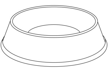 Hat sanat siyah beyaz boş evde beslenen hayvan yiyecek kase.