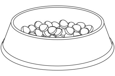 Hat sanat siyah beyaz evde beslenen hayvan yiyecek kase.