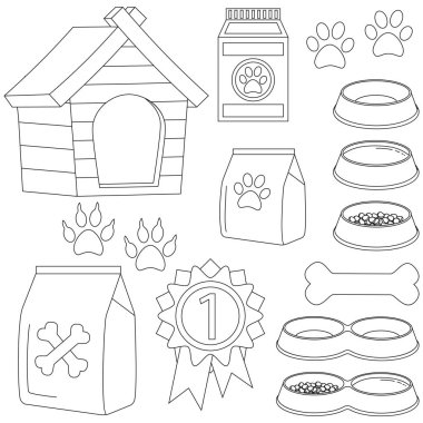 Hat sanat siyah beyaz evde beslenen hayvan kaygı 13 Icon set
