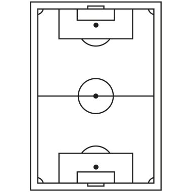 Satırı sanat siyah beyaz futbol alanı simgesi.