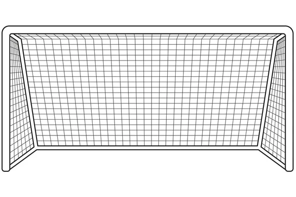 Zwartwit voetbal gate pictogram. — Stockvector