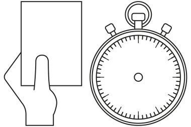 Siyah ve beyaz spor Zamanlayıcı hakem kartı Icon set.