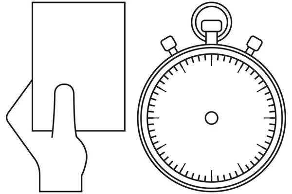 Minuterie sport noir et blanc jeu d'icônes de carte d'arbitre . — Image vectorielle