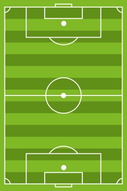 Çizgi film renkli futbol alan simgesi.