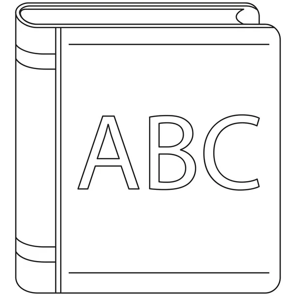 Línea de arte en blanco y negro icono tapa del libro . — Vector de stock