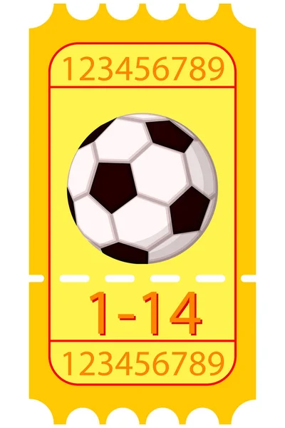 Colorful cartoon football soccer ticket icon.