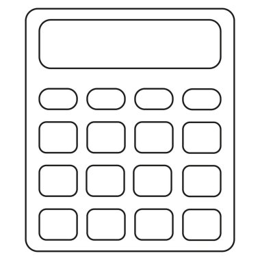 Hat sanat siyah beyaz hesap makinesi simgesi poster