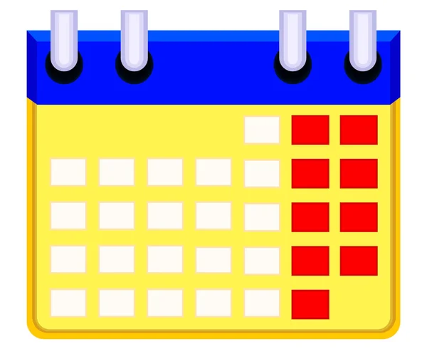 Colorido icono de calendario de dibujos animados . — Vector de stock