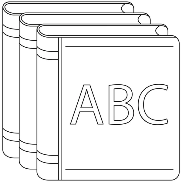 Línea de arte negro y blanco icono cartel libro pila . — Vector de stock