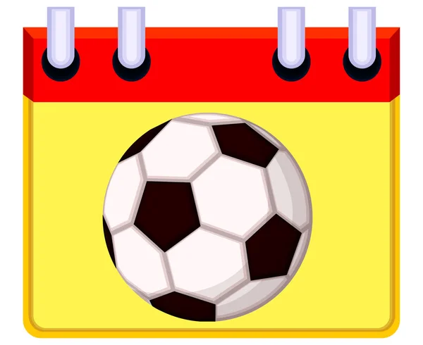 Färgglada cartoon soccer spel datum kalender — Stock vektor