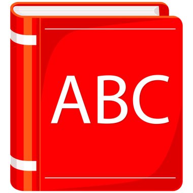 Renkli çizgi film simgesi poster Abc kitap kapağı.