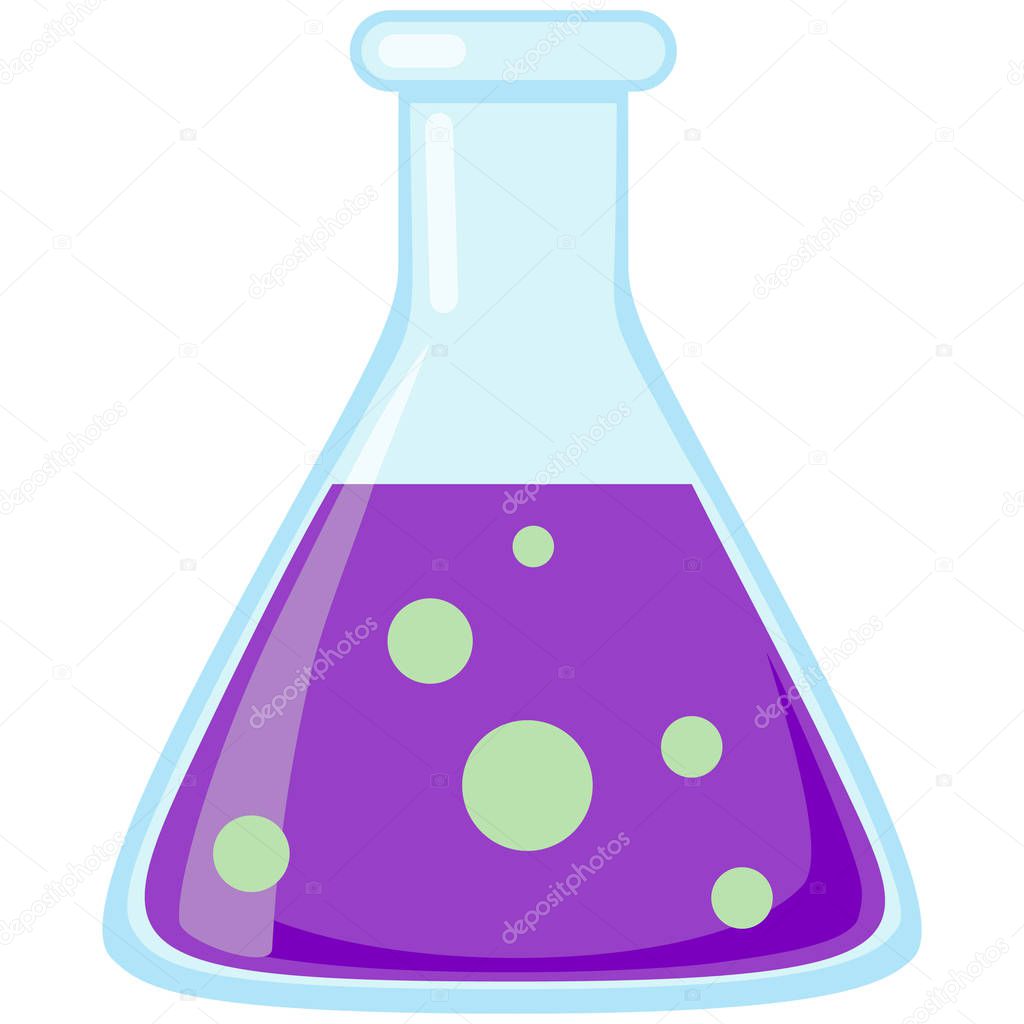 Colorful cartoon science test tube icon poster. — Stock Vector © bessyana 189979062