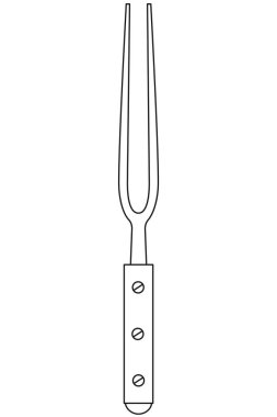 Hat sanat siyah beyaz barbekü çatalı ahşap sapı