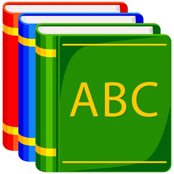 Cartaz colorido do ícone dos desenhos animados pilha de livro ABC . — Vetor de Stock