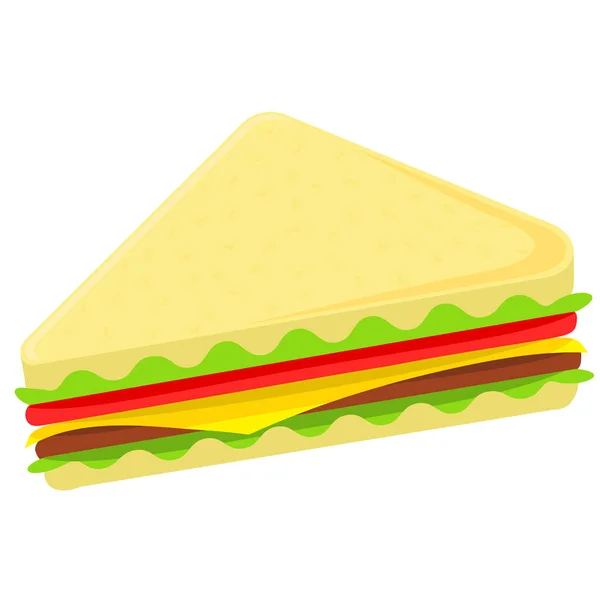 Sanduíche de desenho animado colorido fast food — Vetor de Stock