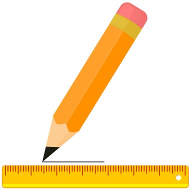 Renkli çizgi film simgesi poster cetvel