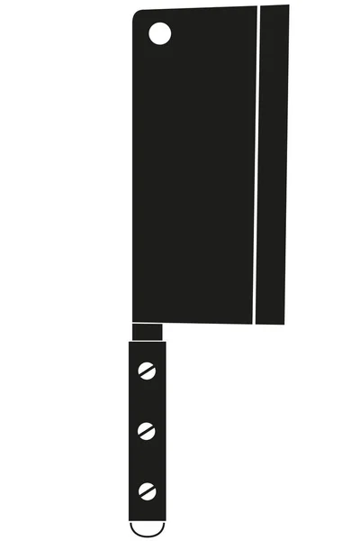 Silueta de cuchillo de barbacoa blanco y negro — Vector de stock