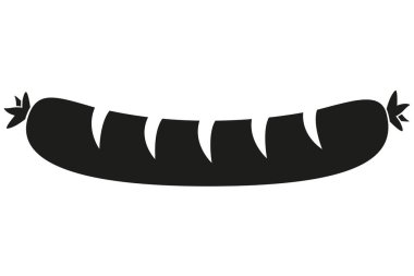 Siyah ve beyaz sosisli sandviç sosis siluet