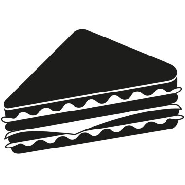 Siyah ve beyaz sandviç siluet.