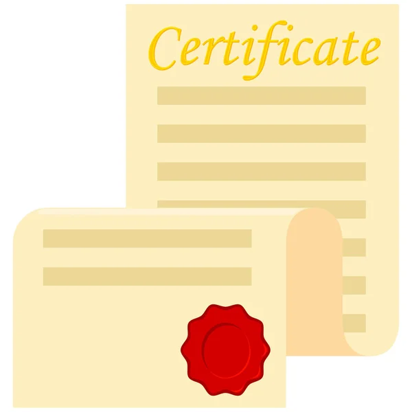 Colorful cartoon open certificate scroll. — Stock Vector