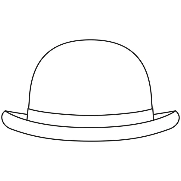 Línea de arte sombrero de jugador de bolos blanco y negro — Archivo Imágenes Vectoriales