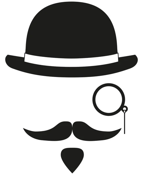 Éléments de silhouette avatar hipster noir et blanc — Image vectorielle