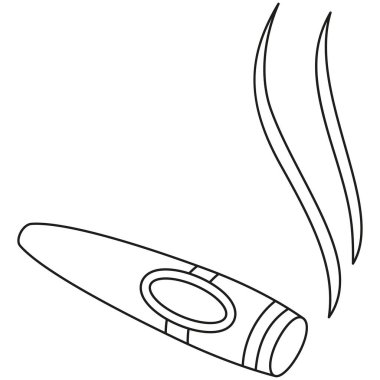 Hat sanat siyah beyaz ışıklı puro