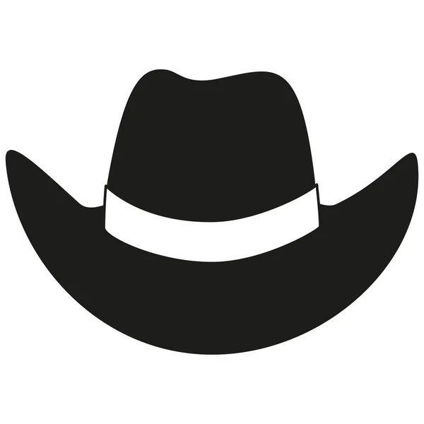 Preto e branco cowboy chapéu silhueta — Vetor de Stock