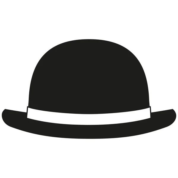 Silueta de sombrero de jugador de bolos blanco y negro — Vector de stock