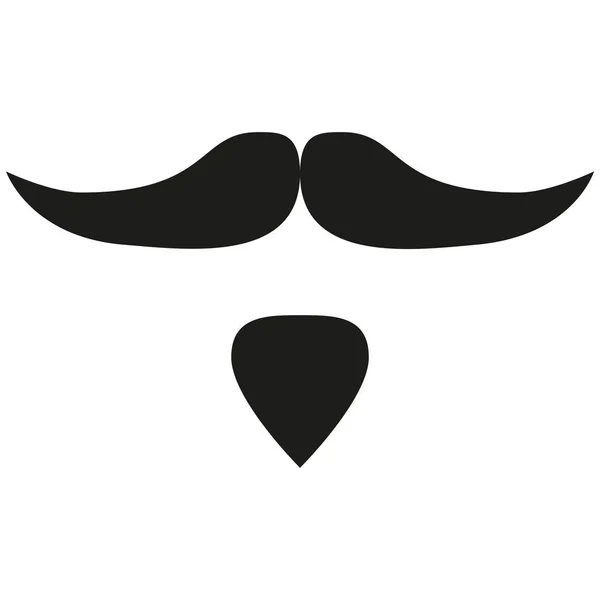 Conjunto de silhuetas de barba de bigode preto e branco — Vetor de Stock