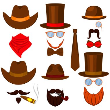 Renkli çizgi film 6 Batı adam avatarları ayarla