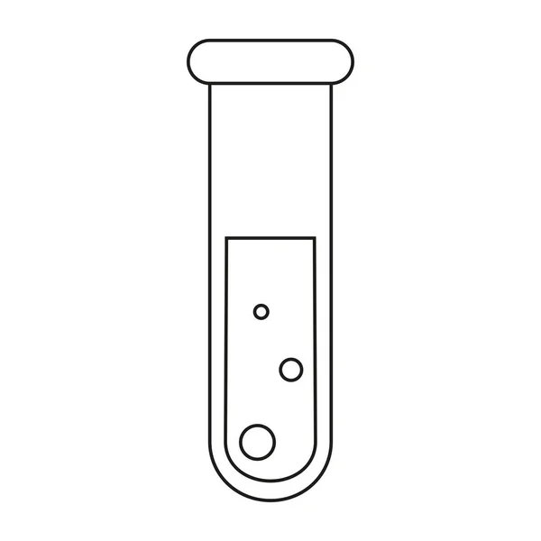 Lijn Kunst Zwart Wit Bloed Reageerbuis Gezondheidszorg Thema Vectorillustratie Voor — Stockvector