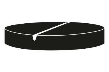 Siyah ve beyaz yuvarlak hap siluet yan görünüm