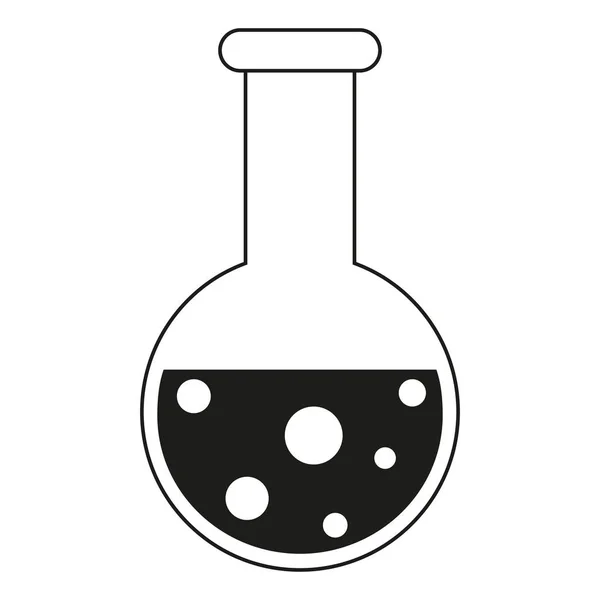 Μαύρο και άσπρο επιστήμη δοκιμαστικό σωλήνα σιλουέτα — Διανυσματικό Αρχείο