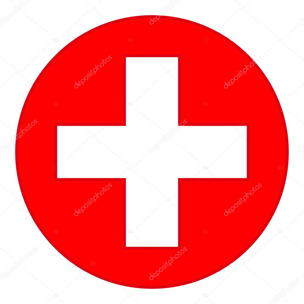 Colorful red medical cross symbol