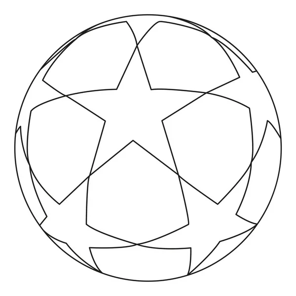 Estrela de bola de futebol preto e branco plana . —  Vetores de Stock
