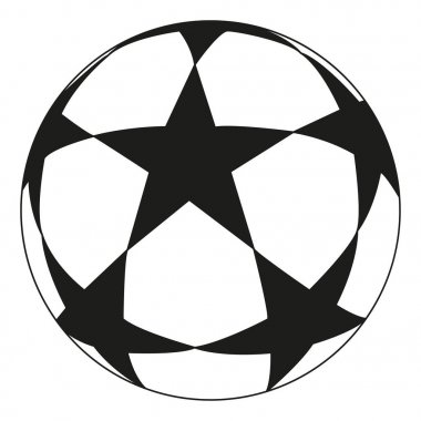 Hat sanat siyah beyaz futbol topu yıldızı.