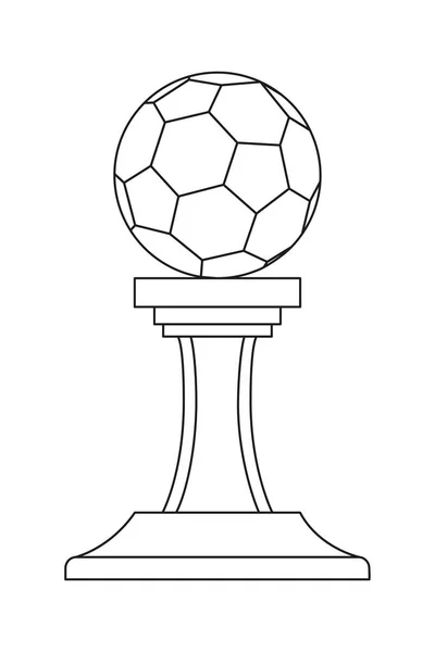 Line art black and white soccer ball gewinner award. — Stockvektor