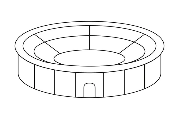 Line art estádio esporte preto e branco —  Vetores de Stock