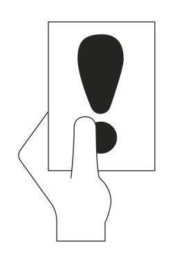 Düz siyah beyaz futbol hakem kartı elinde.